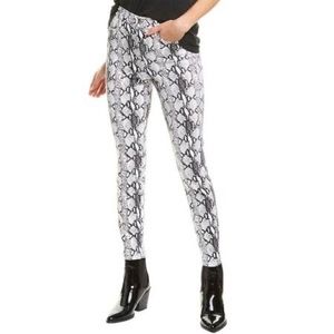 Frame Womens Ali High-Rise Cigarette Python-Print Jeans